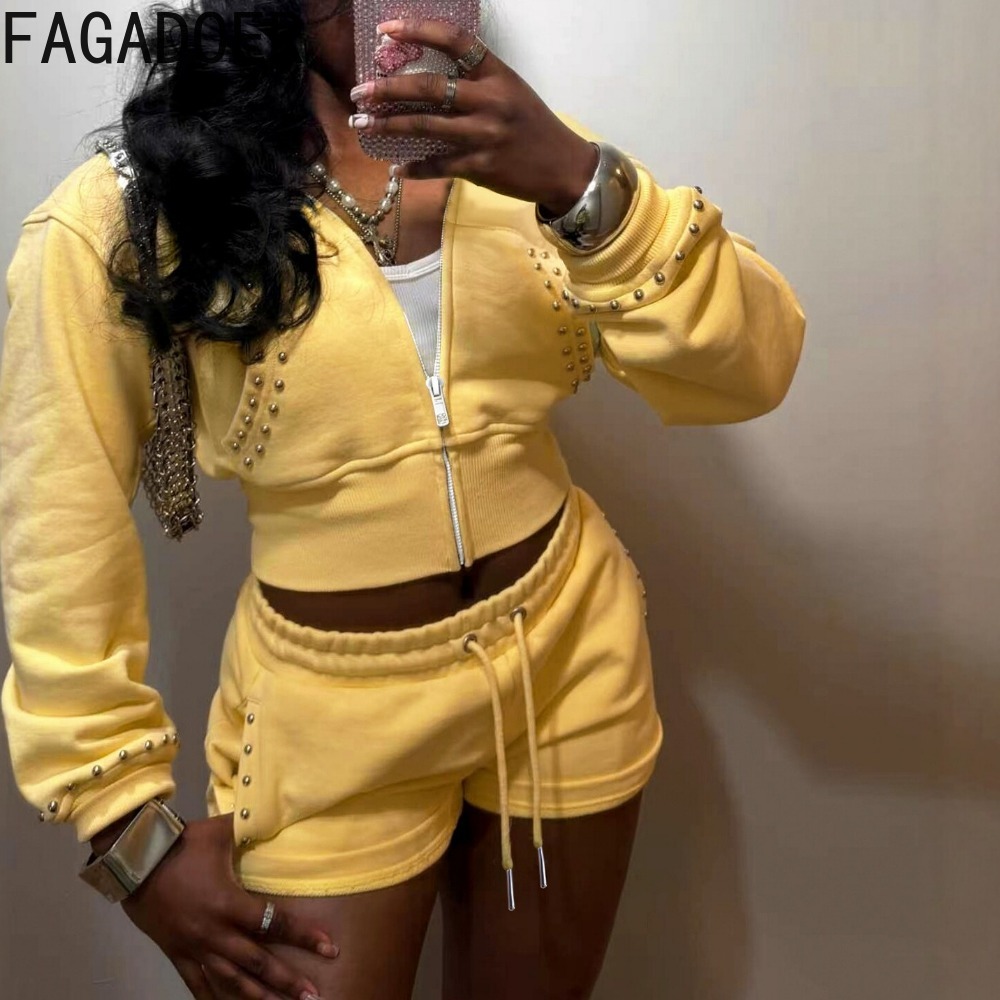 Streetwear Brand Shorts - FAGADOER Casual Daily Sports 2 Piece