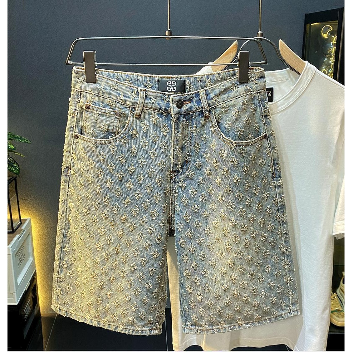 Streetwear Brand Shorts - Summer High Street Denim Shorts Men's