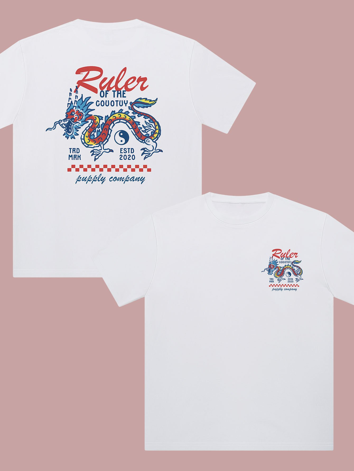 Streetwear Brand Shirts - Tai Chi Dragon King Print Trendy