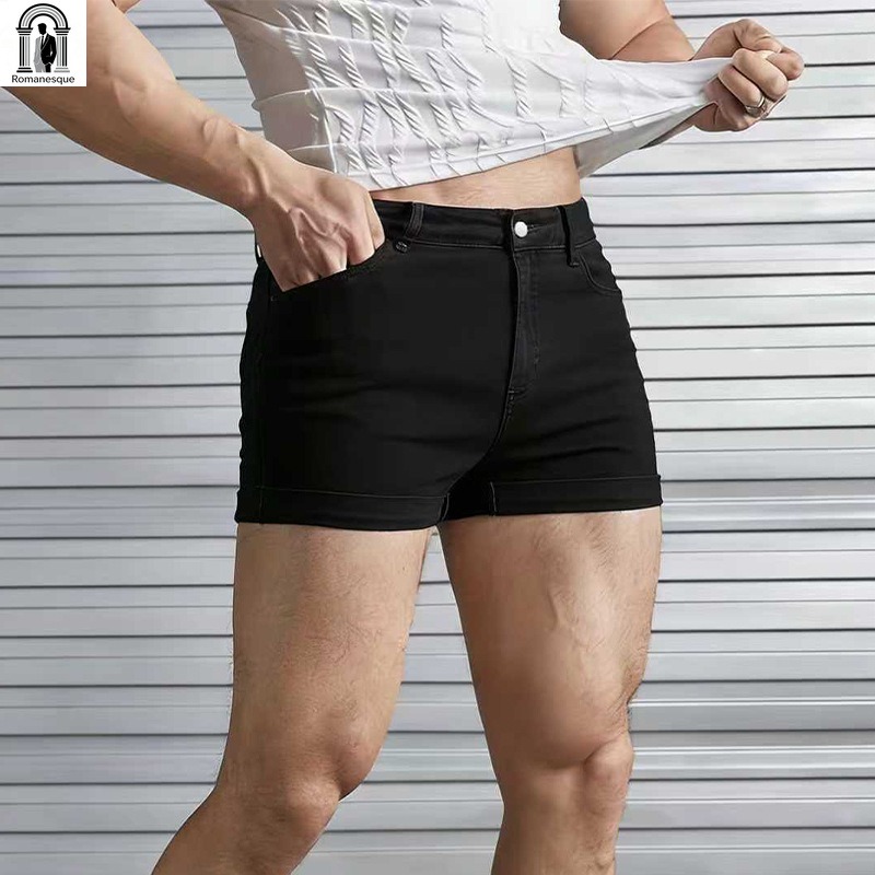 Men's Sexy Slim Fit White Deni - Streetwear Brand Shorts recension och pris