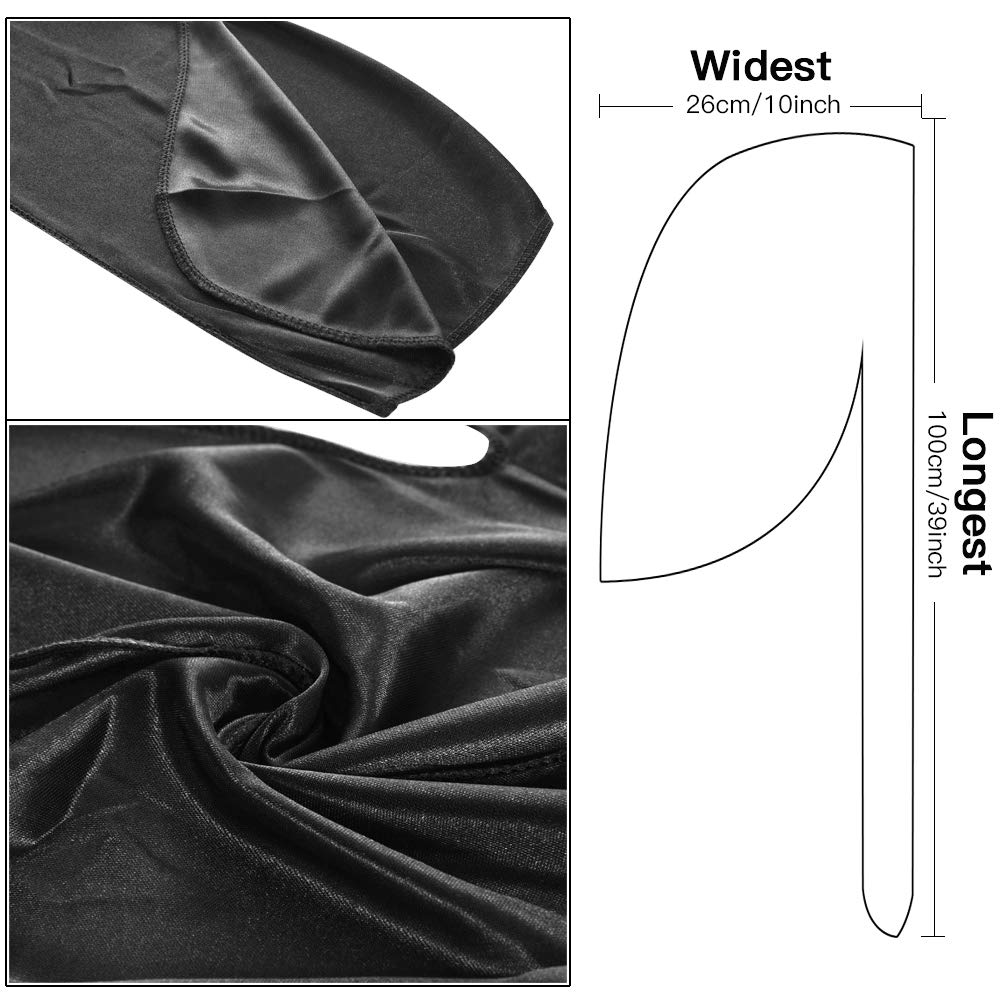 Black Satin Silky Durag Long T - Streetwear Brand Hats recension och pris