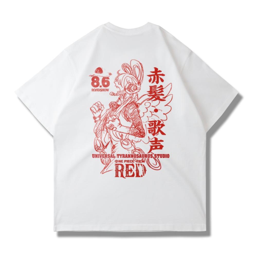 2025One Piece Red Graphic T Sh - Streetwear Brand Japan recension och pris